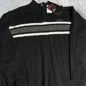 Southpole Black Striped Long Sleeve y2k Streetwear Pullover Sweater Size XXL